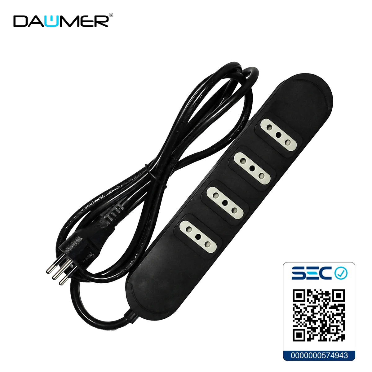 ALARGADOR 4 ENCHUFES NEGRO 1.5MTS
