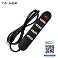 ALARGADOR CON INTERRUPTOR 4 ENCHUFES NEGRO 3MTS