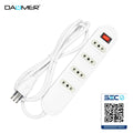 ALARGADOR CON INTERRUPTOR 4 ENCHUFES BLANCO 3 MTS